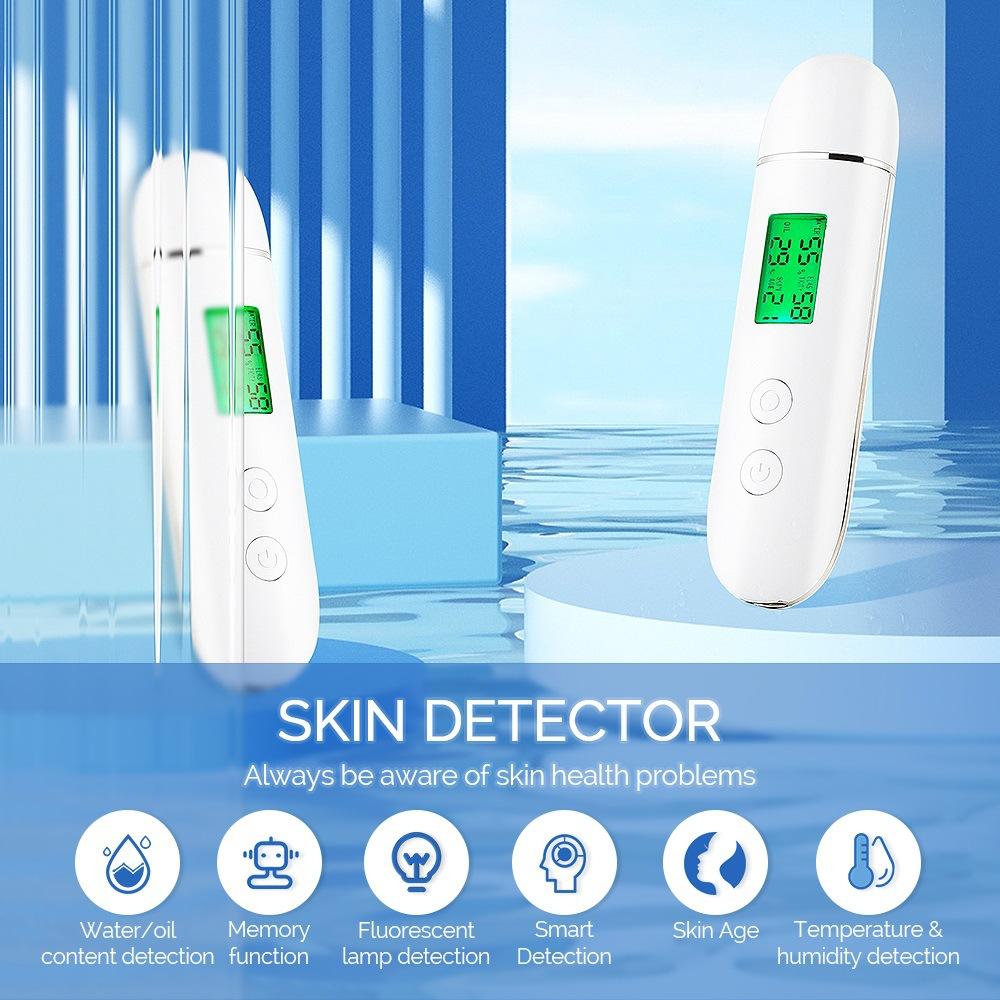 2026 Skin Analyzer Detector Fluorescent Tester 2in1 LCD Digital Water Oil Moisture Agent Face Care Tool Skin Moisture Tester Fluorescent Detection Pen