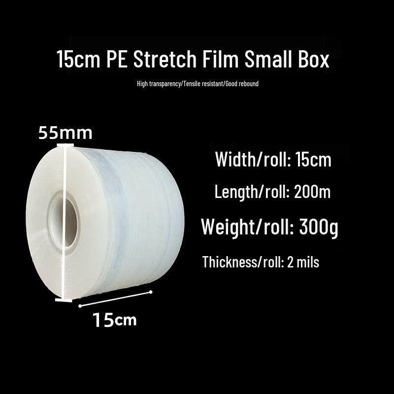 PE Stretch Film: Industrial Leakproof Self-Adhesive Roll for Hand Use, Transparent Packaging & Sealing