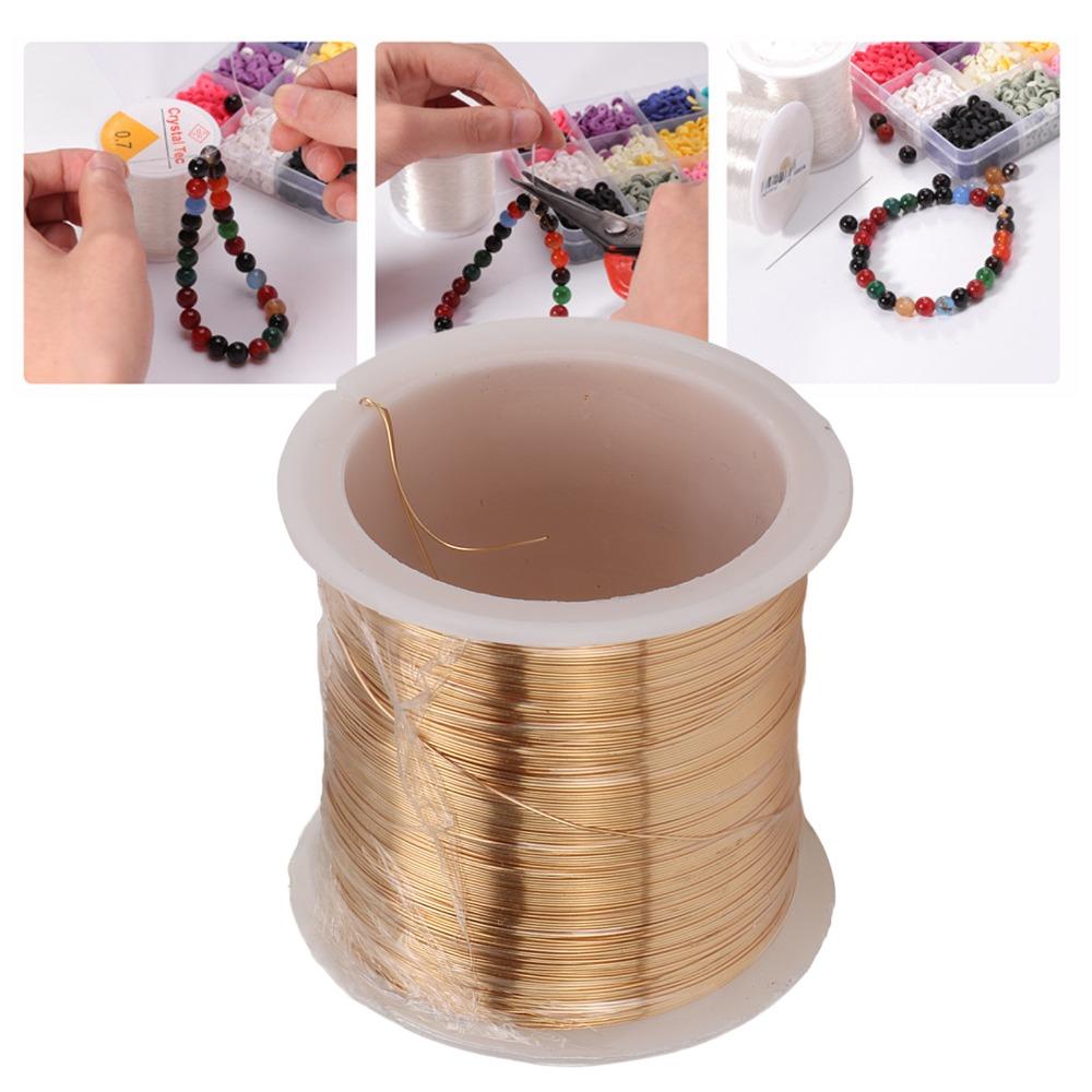 Filo di Rame per Gioielli Diametro 0,3 mm Rotondo Oro Chiaro Filo per Lavorazione a Maglia Metallo Morbido Filo Flessibile Filo per Artigianato Fai da Te