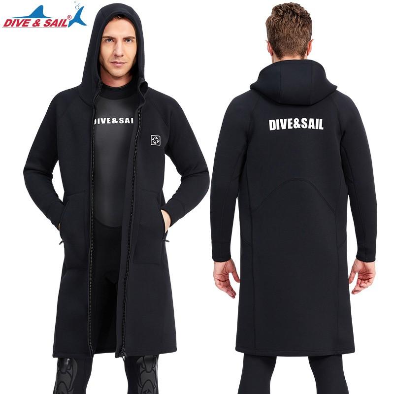 3MM Neoprene Wetsuit Diving Snorkeling Surfing Sailing Paddling - One Piece Hooded Thermal Swimsuit Men Women