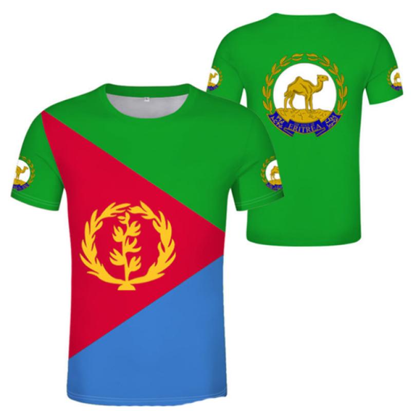 Eritrea-Flagge-Druck-T-Shirt für Männer, kostenloser individueller Name und Nummer, Jersey-T-Shirts, modische Sport-Kurzarm-Tops, übergroßes Sweatshirt
