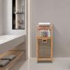 Armario Cesto de Ropa abatible, Cesto de Bambú extraíble para Ropa, Organizador que ahorra espacio para Dormitorio y Baño, Cesta de Almacenamiento para Prendas