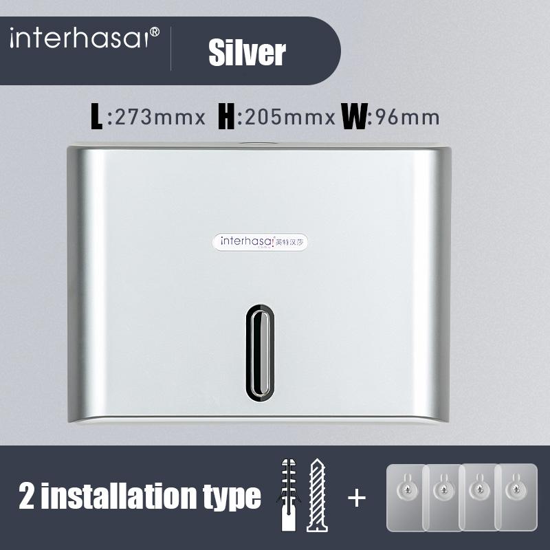 

Держатель для бумажных полотенец, настенный дырокол, бесплатный диспенсер для бумажных полотенец, водонепроницаемый диспенсер для салфеток для ванной комнаты, туалета, реклама серебряный