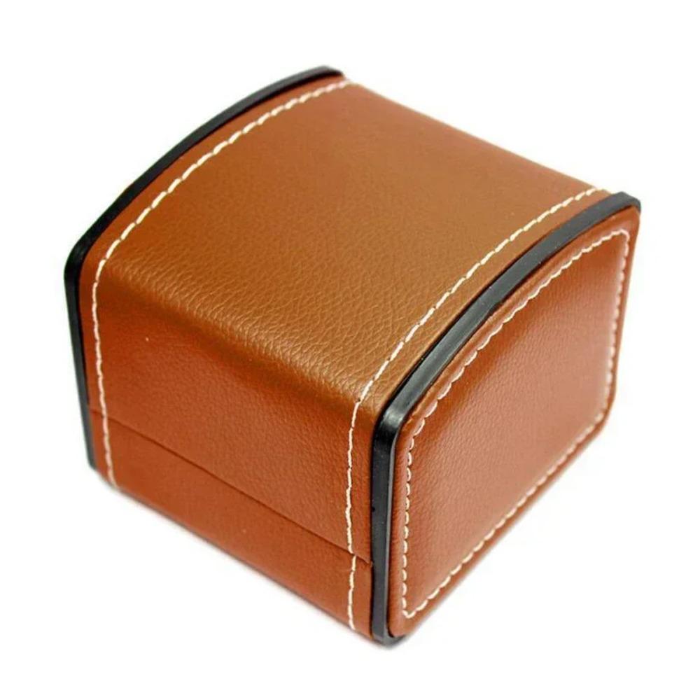 PU-Leder Einzelne Uhrenaufbewahrungsbox Schutzsichere stoßfeste Uhren-Geschenkbox mit Kissen Armbanduhr-Display-Case für Männer Geschenk