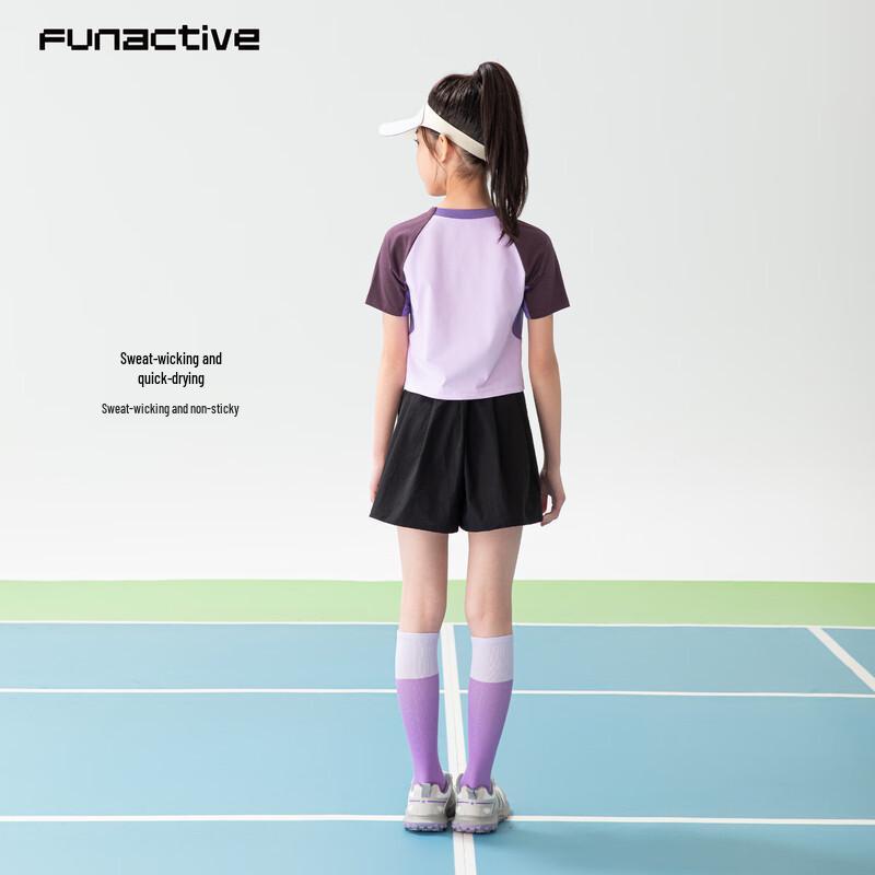 FUN ACTIVE Girls' Color-Blocked Short Sleeve Performance Tee