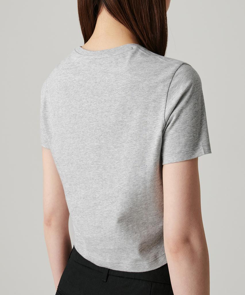 MUSINSA STANDARD WOMAN [Cooltandard] Women'S Crew Neck Crop T-Shirt [Medium Grey]