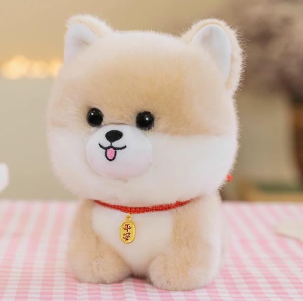 Levensecht Kawaii Pluizig Hond Knuffeldier Simulatie Puppy Model Zachte Pop Kleine Chow Pomeranian Corgi Yorkie Pluche Cadeau Voor Meisje