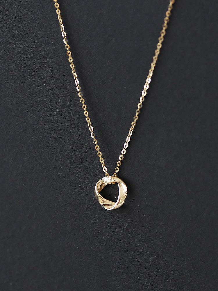Elegant Mobius Strip Gold-Plated Sterling Silver Necklace for Women, Simple  Versatile Clavicle Pendant 45cm (Adjustable) платиновый