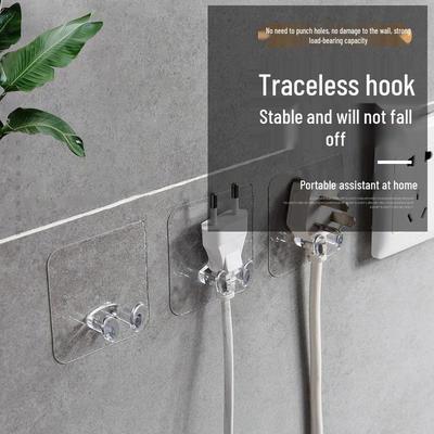 Creative Adhesive Power Plug & Cable Holder - No-Punching Wall Hook