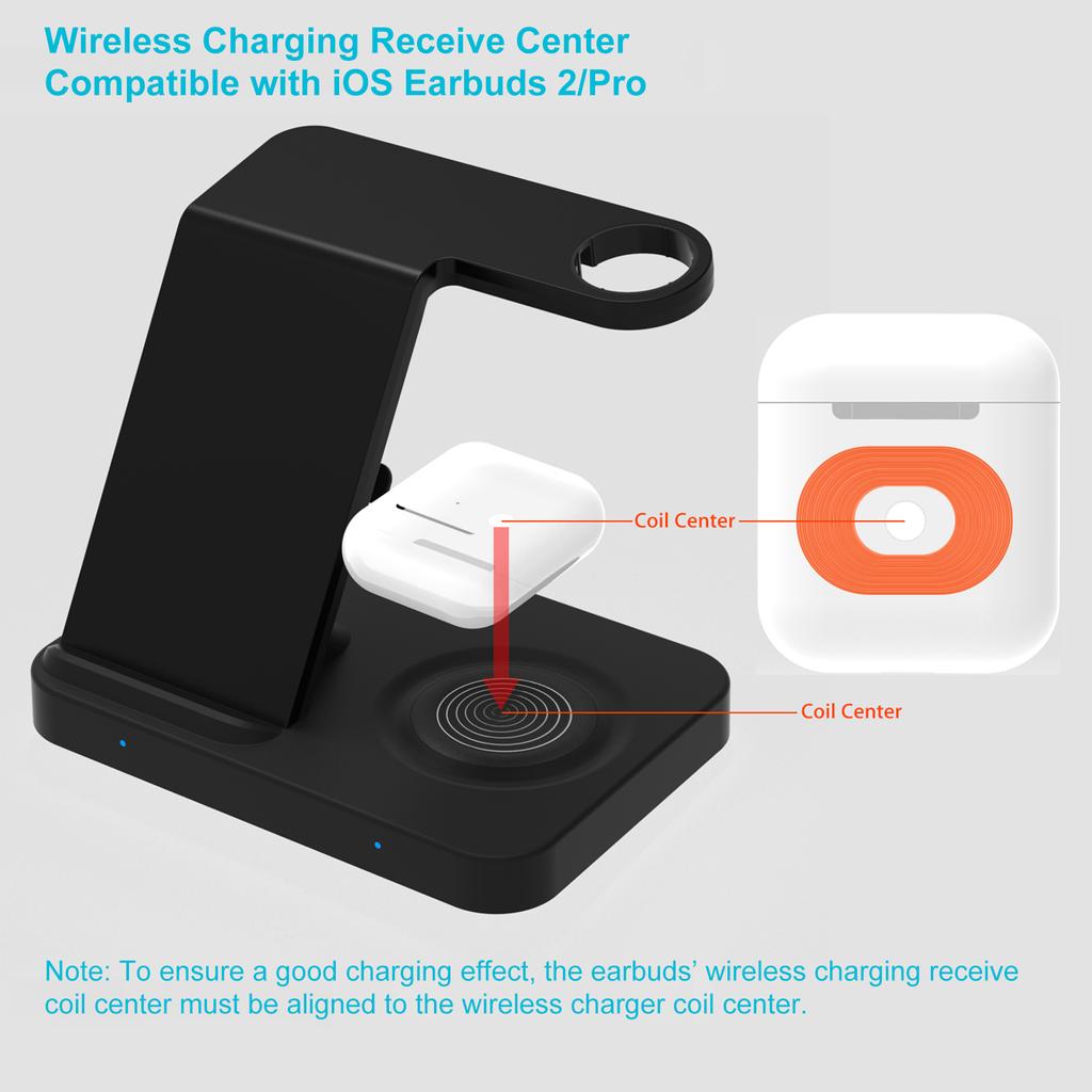 F16 Wireless Charger 5 In 1 Wireless Charging Station for Multiple Devices 15W Fast Charging Dock