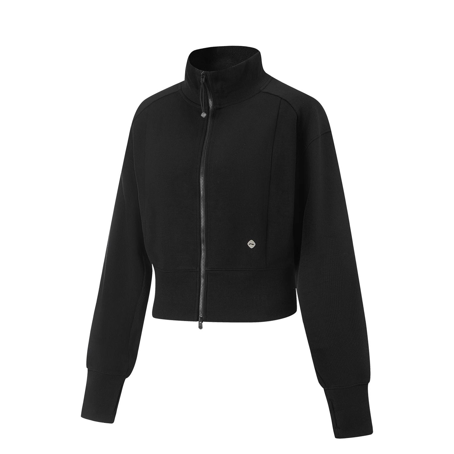 

Li-Ning Серия Фитнес Стойка Воротник Молния Однотонный Удобный Универсальный Свитшот Женский свитшот AWYV016-1 S