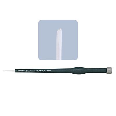 HOZAN Ceramic Adjustment Completely Single Tip Size X Core for Adjusting Ferrite Cores and Volumes D-271 Screwdriver, Non-Magnetic, Item, -1.3 0.4mm,