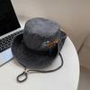 Retro Washed Cotton Fisherman Caps for Women Outdoor Hiking Mountaineering Sun Hats Wide Brim Sunshade Western Cowboy Caps