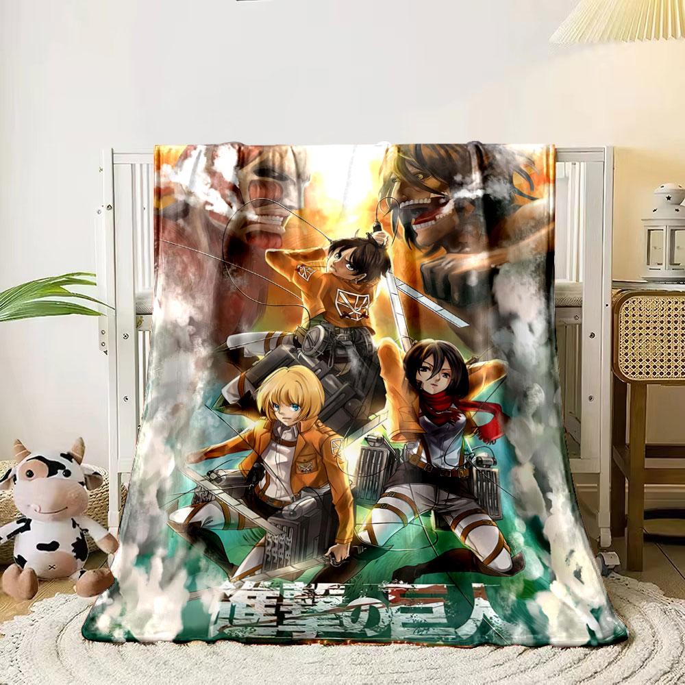 Dynamic battle scene featuring soldiers with gear and giant humanoid figures. for all seasons blanket lunch break throw gift 80cm x 120cm