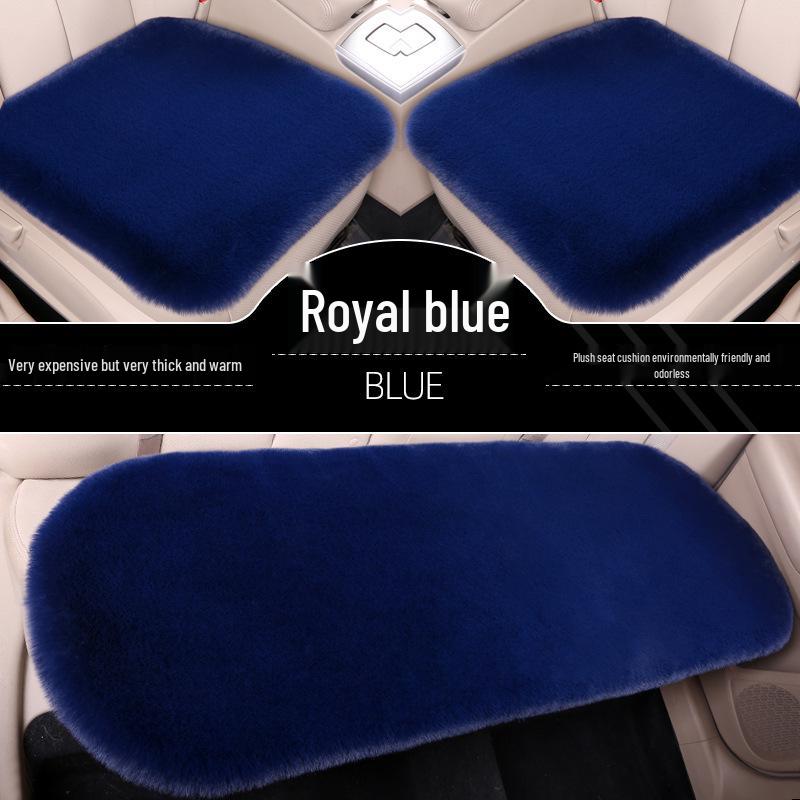 Winter Plush Car Seat Cushion Set: Thick Short Pile, Wool, Rabbit Hair, Non-Slip, 3-Piece