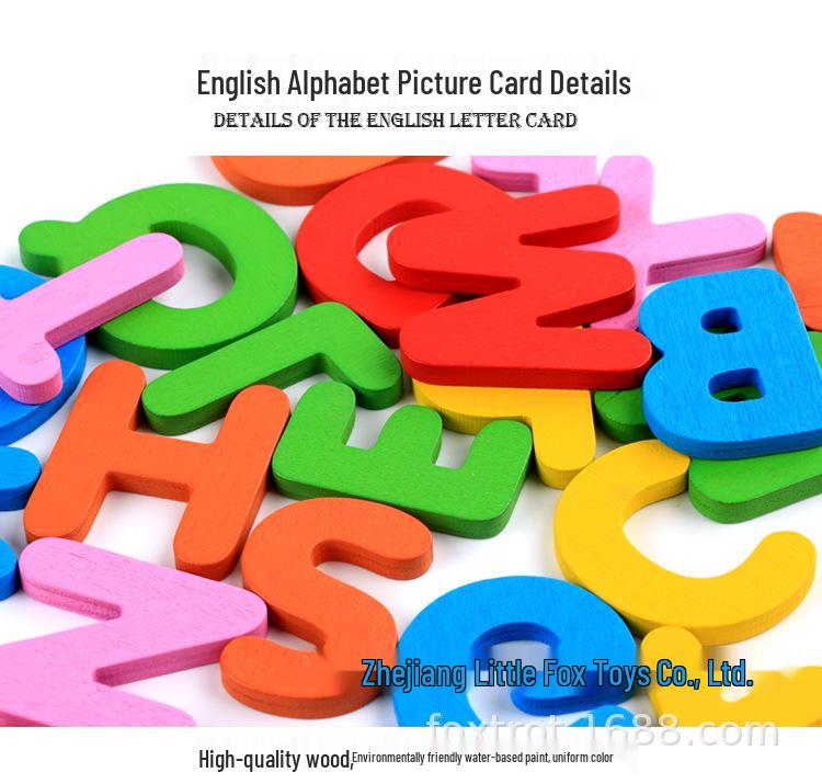 Children's Wooden Alphabet & Picture Cards for Early Education