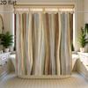 Polyester Striped Shower Curtain Waterproof Neutral Beige Taupe Gray Bathroom Decor Modern Household Liner Curtain