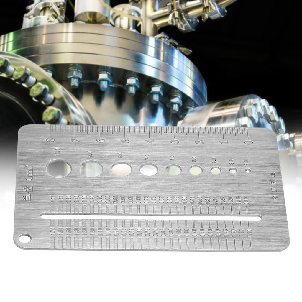 210mm Stainless Steel Screw Gauge Plate Bolt Diameter Measuring Ruler Tool