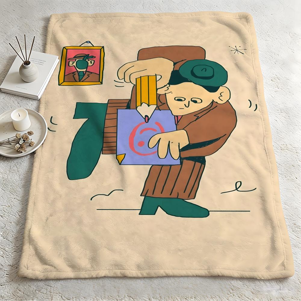 artist DDarren Shaddickk Throw Warm Soft Flannel Blanket Multiuse for Sofa Bed Camping Travel Nap