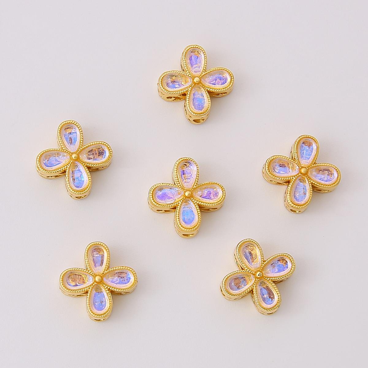 

Мідний пісок Золотий порожнистий відділений бісер Cherry Blossom Charm для виготовлення ювелірних виробів своїми руками Аксесуари для рукоділля 13x13mm бузковий