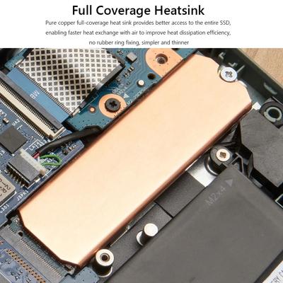 1-2 Set Copper Heat Sink Kit For M.2 2242 2280 NVMe SSD 0.5mm 401W Copper Solid State Disk Radiator with Thermal Silicone Pad