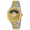Versace Dilos Swiss Quartz Watch VEQU01423 Black and Gold Dial Stainless Steel Sapphire Glass Wristwatch
