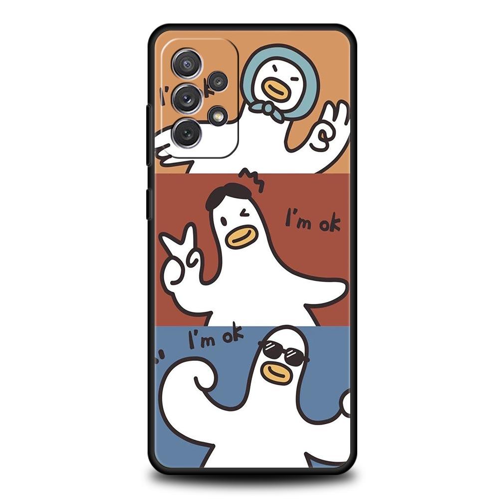 Cartoon Duck Phone Case For Samsung Galaxy A17 A07 A55 A35 A25 A15 A05 A33 5G A31 A23 A21s A13 A41 A73 A53 A51 A71 A03 S10 Cover