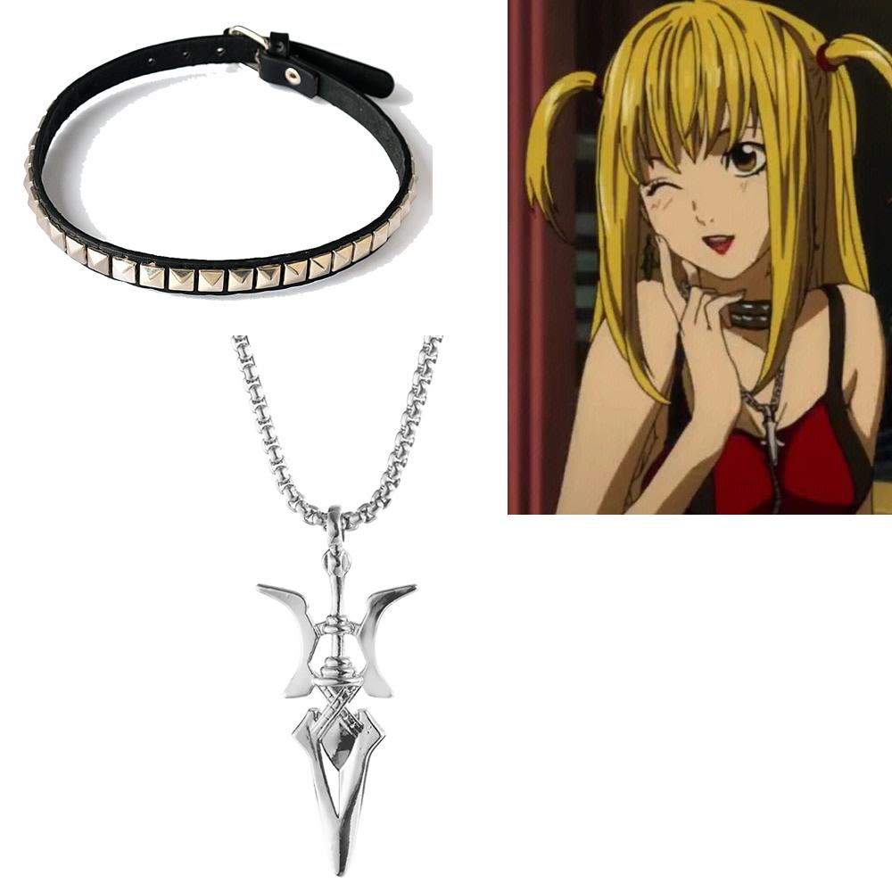Collana Morte Anime Misa Amane Choker in Pelle Collane Per Uomo Donna Hip Hop Punk Collare Borchiato Gioielli Cosplay Regali