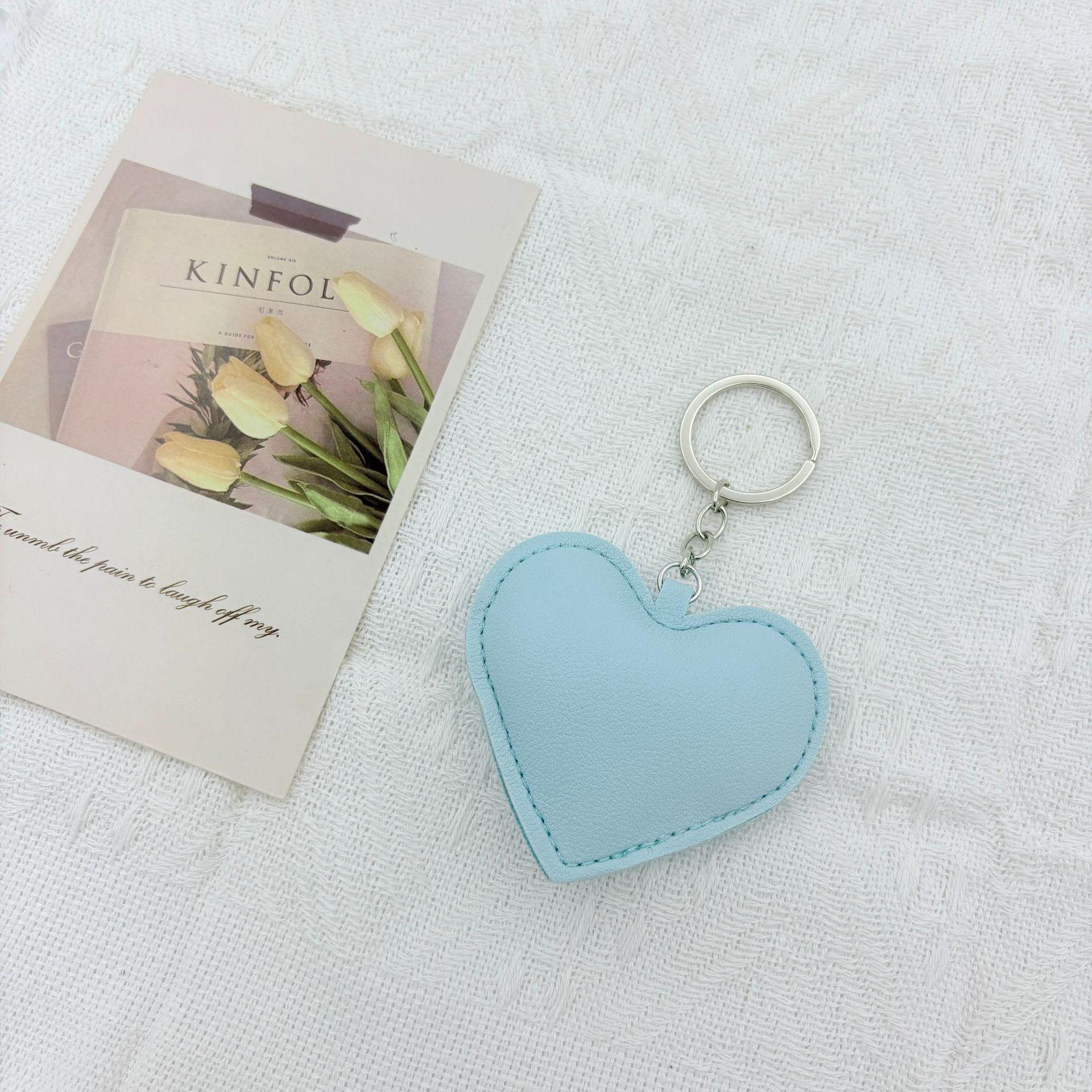 Korean Style Floral Mini Makeup Mirror Keychain Pendant