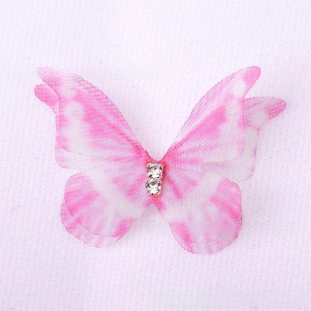 50 ks 3D šifonové vyšívané nášivky motýlů Oblečení Šicí nášivka Svatební doplňky do vlasů