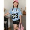 2-piece Summer Children's Casual Sports Trend 3D Pattern Printed Pattern Round Neck T-shirt and Shorts Set