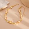 Gold Silver Color Bead Necklace Geometric Clavicle Chain Fashion Love Heart Choker  Girl