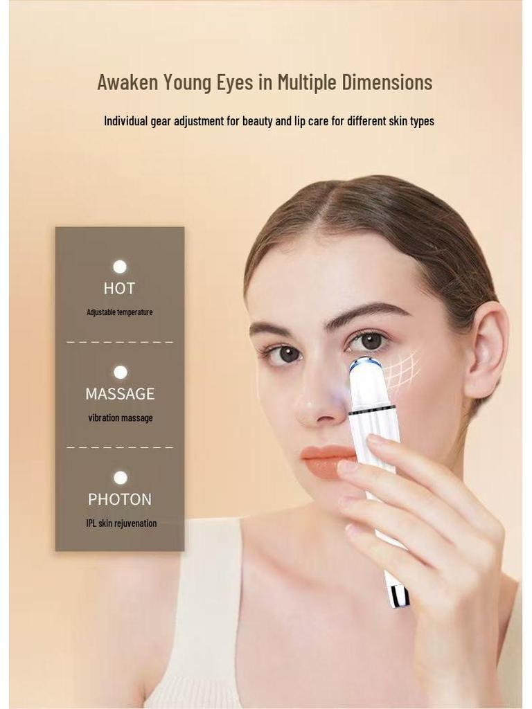 Ionic Eye Massager: Anti-Wrinkle & Skin Rejuvenation Device with Color Light Therapy