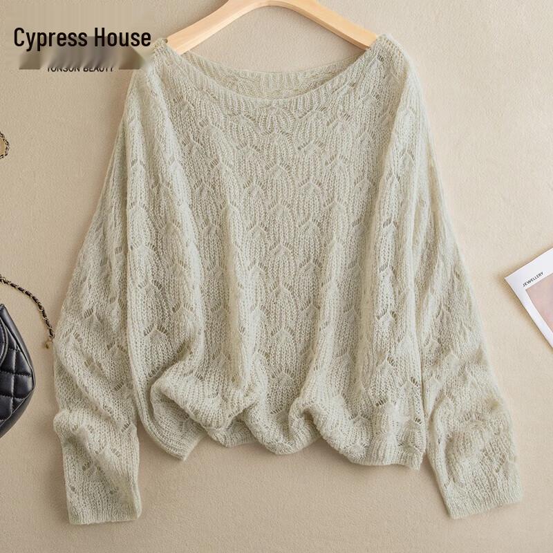 

Women s Loose Fit Hollow Out Knit Sweater L