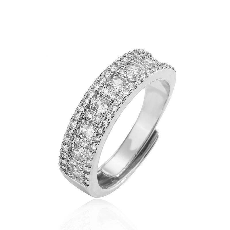 18K Gold Plated Brass Zircon Rings for Women Adjustable Ring Trending Wedding Aesthetic Zircon Aretes Gift resizable