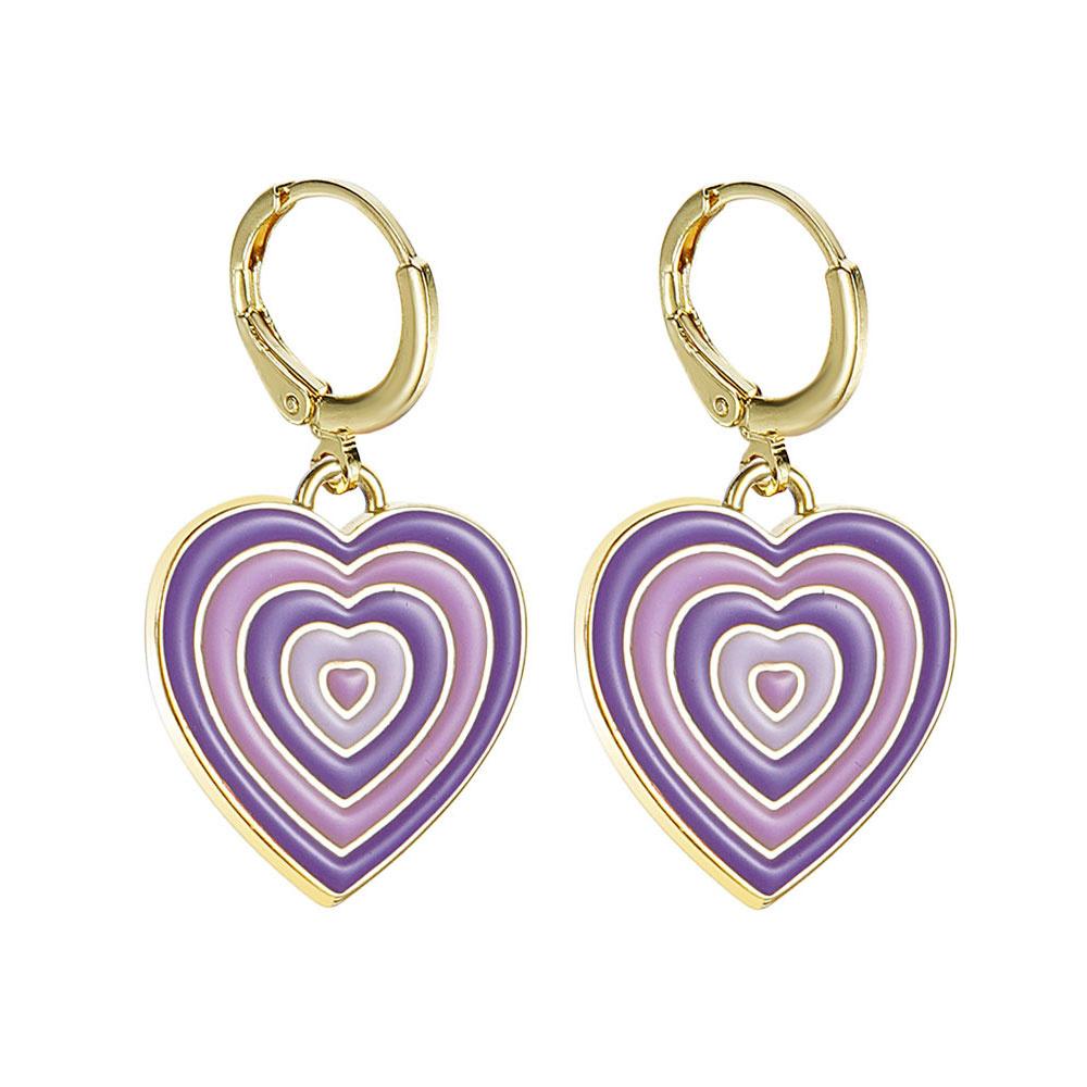 Heart-shaped Colorful Drop Earrings Women