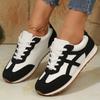 Fashion Black White Mix Color Sneakers Women Low Top Non Slip Sports Shoes Woman Lace Up Plus Size 35-43 Vulcanize Shoes Female