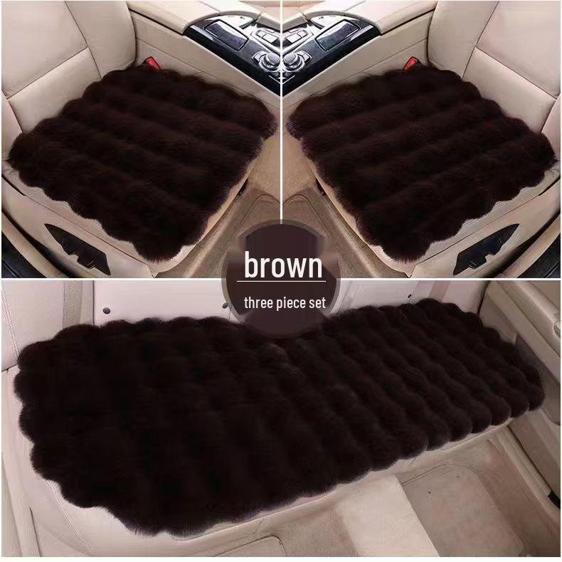 

Electric Vehicle Tricycle Plush Winter Seat Cushion Set Three-Piece Set брудно-білий