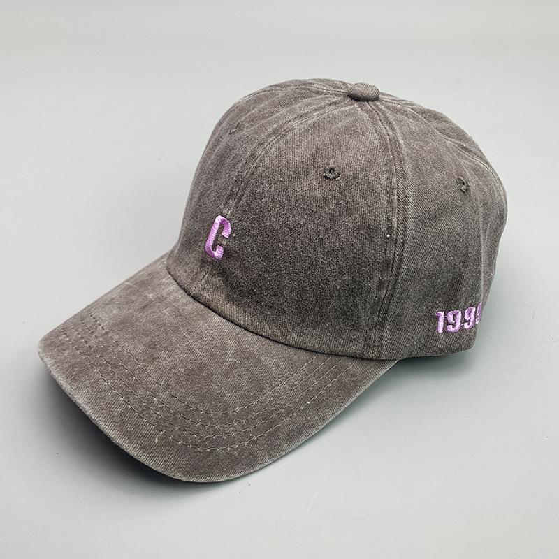 Kpop Retro Minimalist Letter C Men'S And Women'S Baseball Caps Cotton Versatile Sports Breathable Sun Hats