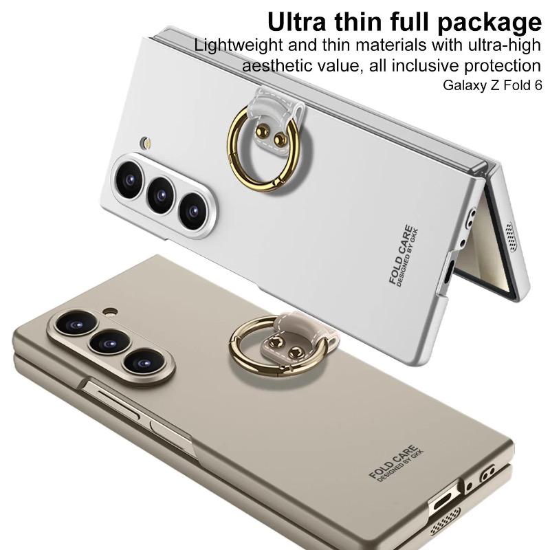 Ultra Thine Hard PC Phone Cover for Samsung Galaxy Z Fold 6 5 4 Case with Ring Holder