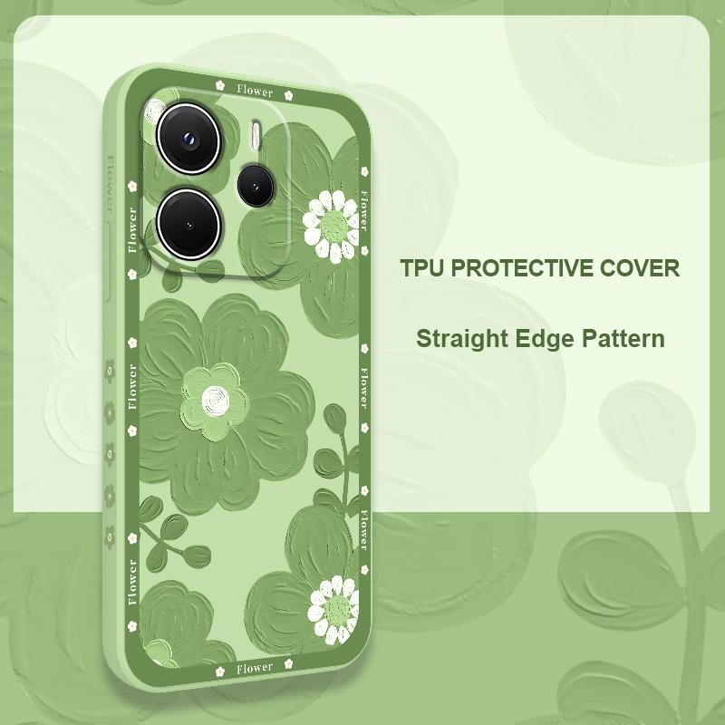 Spoony Flowers Phone Case For Xiaomi Redmi Note 14 13 12 12S 11 11S 10 10S 9 9S 14C Pro Plus 4G 5G Liquid Silicone Cover