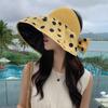 Bucket Hat Sunshade Sunscreen Hat Showing Face Small Sun Hat Women's Versatile Early Spring and Summer Split Bow Hat Wholesale