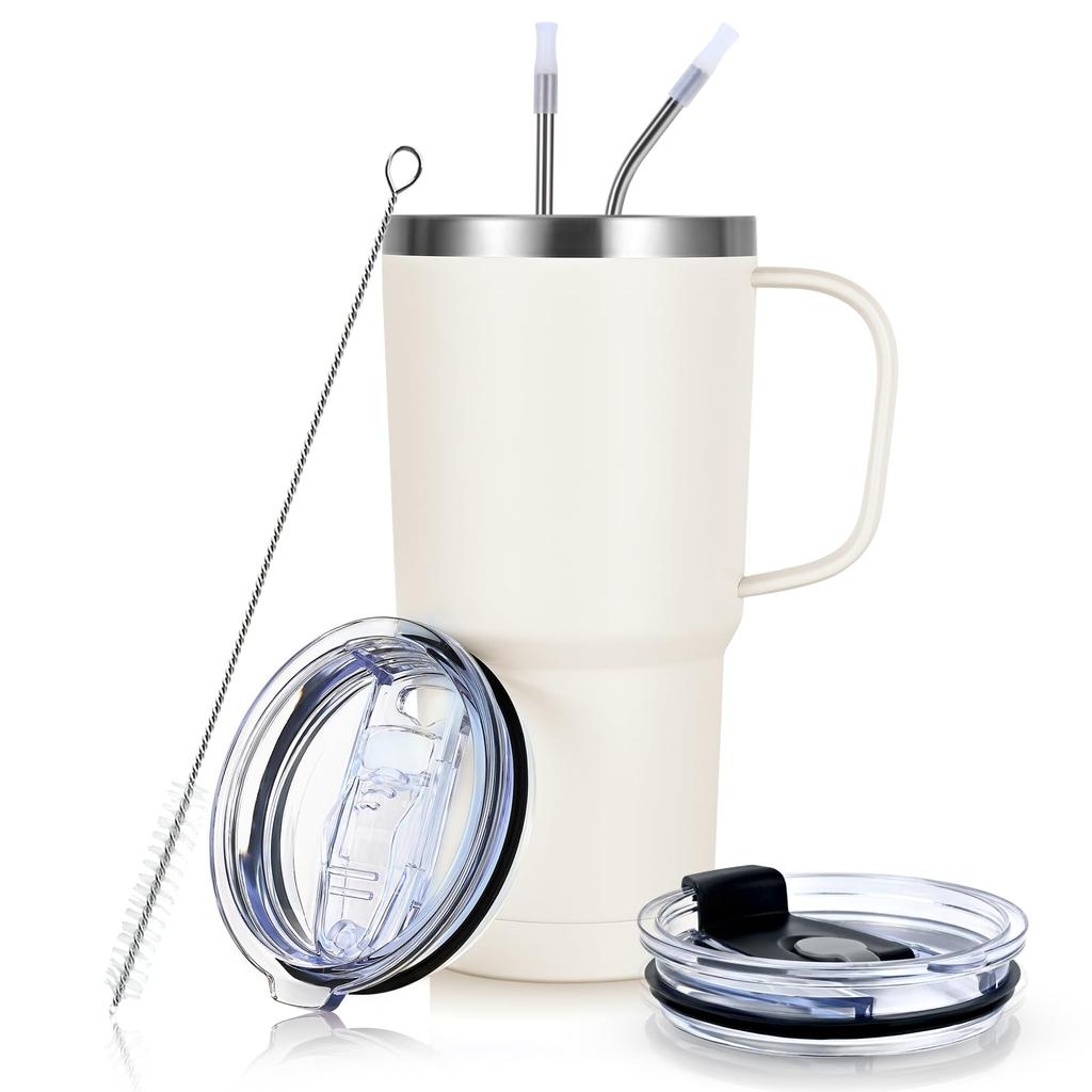 Livole Vacuum Insulated with Keeps Hot or 600ml Coffee Large Capacity with Stainless Steel Double Wall Thermos with Perfect for and Carbonated Perfect