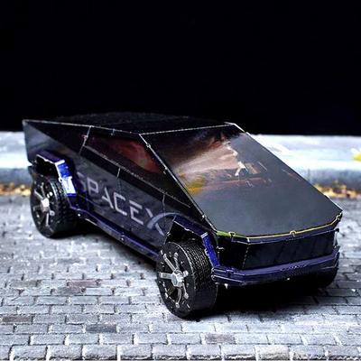 3D Three Dimensional Metal Fur Tesla Cyber ??Truck Color Model Assembling Toy Figures Korea 3d Puzzle