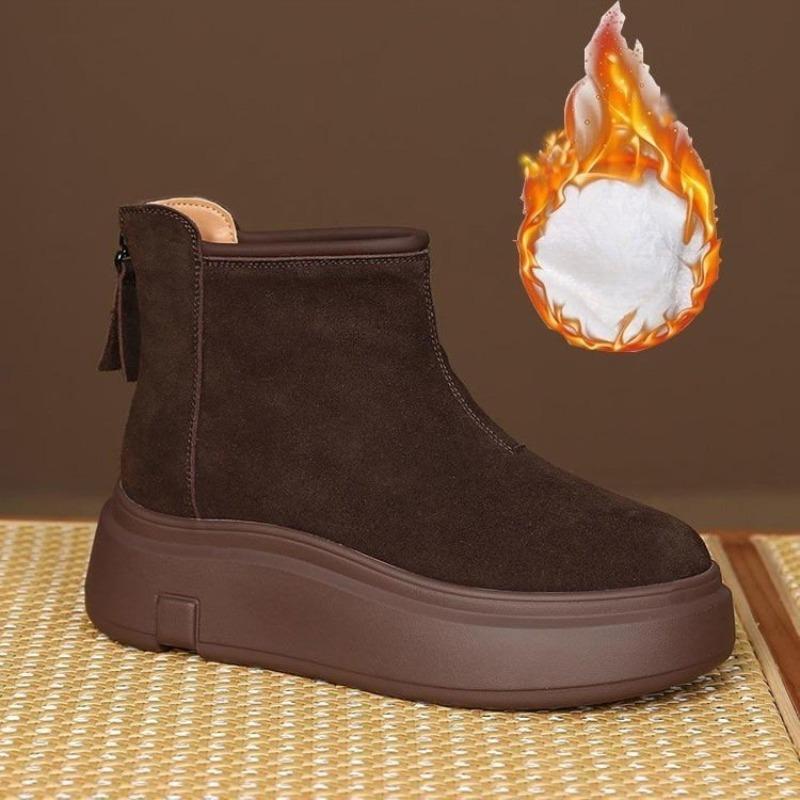 Thick-soled Shoes, Fleece Snow Boots, Short Boots, New Large-headed Sponge Boots for Women