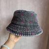 Bucket Summer Sunshade Hat Cotton Denim Material And Embroidered Cartoon Women
