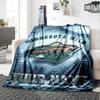 Name Custom Minnesota Wild Print Flannel Blanket High Quality Warm Comfortable Cover for All Seasons Perfect for Gifts Home Decor