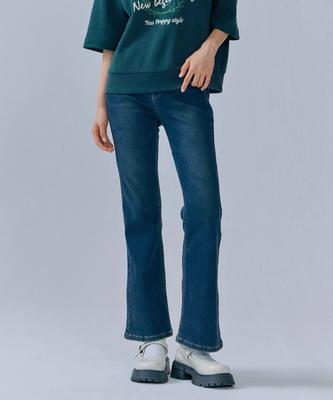 CHASECULT Women'S Brushed-Lined Hidden Elastic Waist Bootcut Denim Pants-Cfrg2372C04