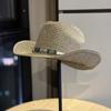 New Retro American Western Denim Wide-brimmed Straw Hat Women's Summer Sun Protection Visor Ethnic Style Travel Fashion