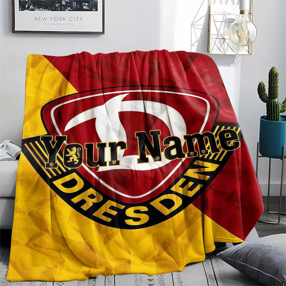 1 Stück Dynamo Dresden Benutzerdefinierter Name Gemustert Flanell Decke Geeignet Für Alle Jahreszeiten Für Heimdekoration Wärme Und Komfort Geschenke Feiertagsgeschenk